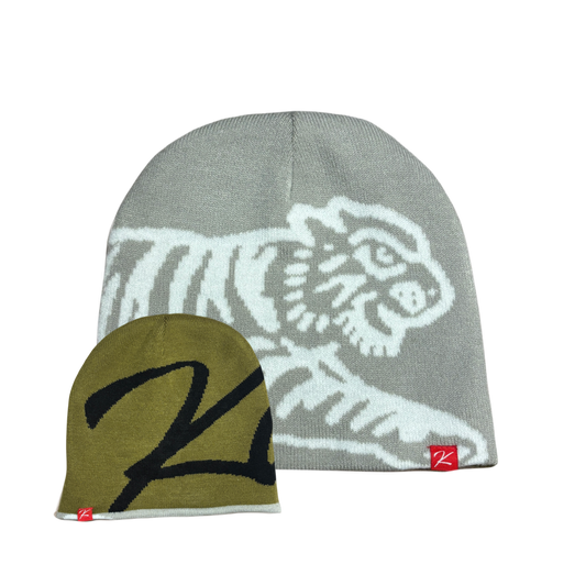 REVERSIBLE BEANIE (GRAY/OLIVE)